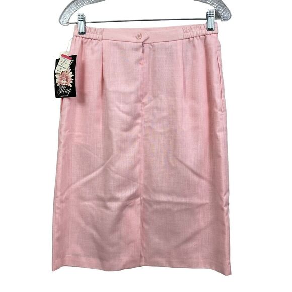 Russ Petites Womens 2 Pcs Suit Blazer and Pencil Skirt One Button Lined Pink 10 - Picture 8 of 11